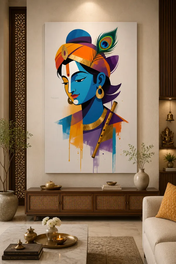 Multicolor_Abstract_Krishna_Portrait_Wall_Art