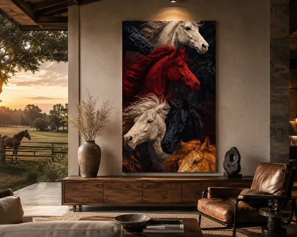 Multicolour_Galloping_Horse_Portrait_Wall_Art