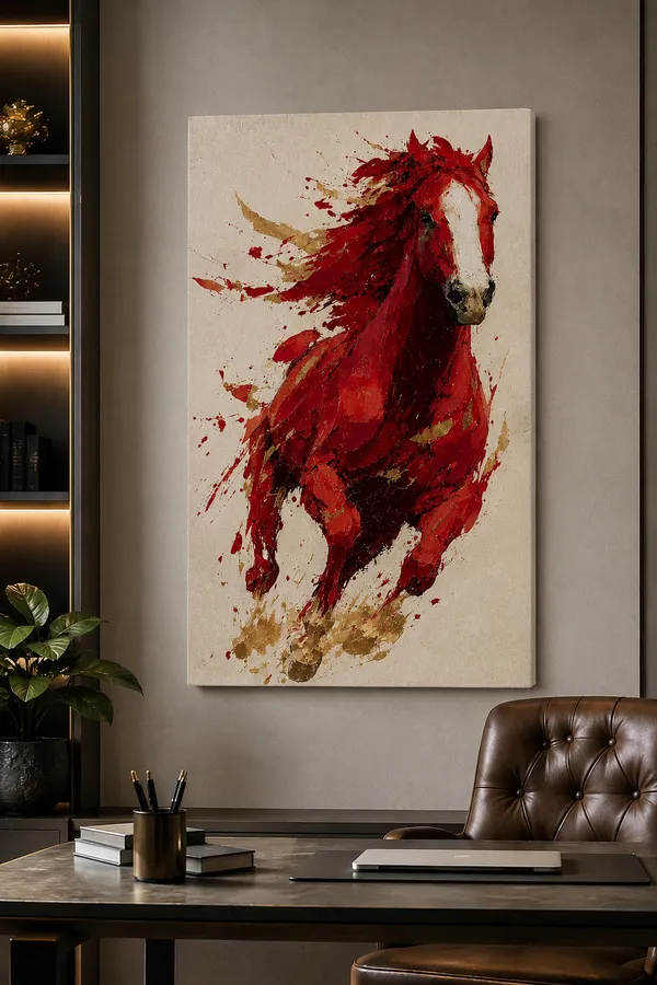 Red_Abstract_Horse_Wall_Art
