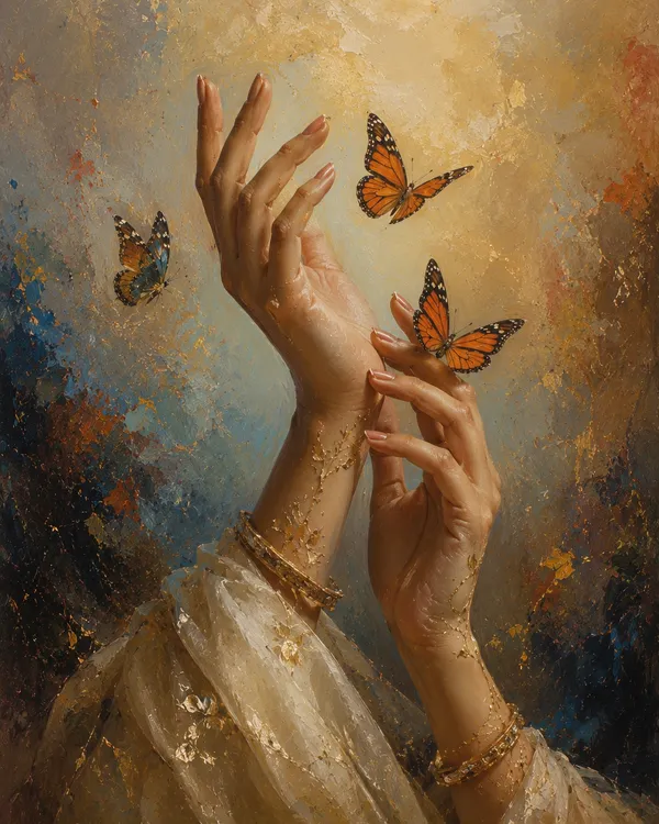 Textured_Figurative_Butterfly_Hand_Wall_Painting
