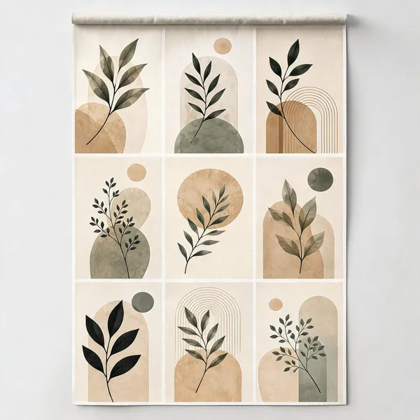 Botanical_Abstract_Nine_Piece_Wall_Art_Set