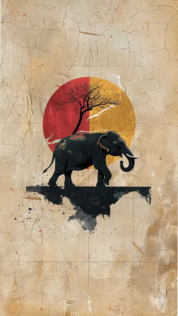 Beige_Elephant_Tree_Wall_Art