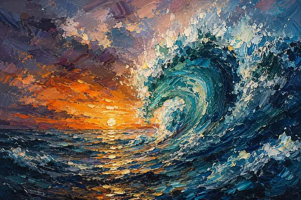 Textured_Ocean_Sunset_Seascape_Wall_Art