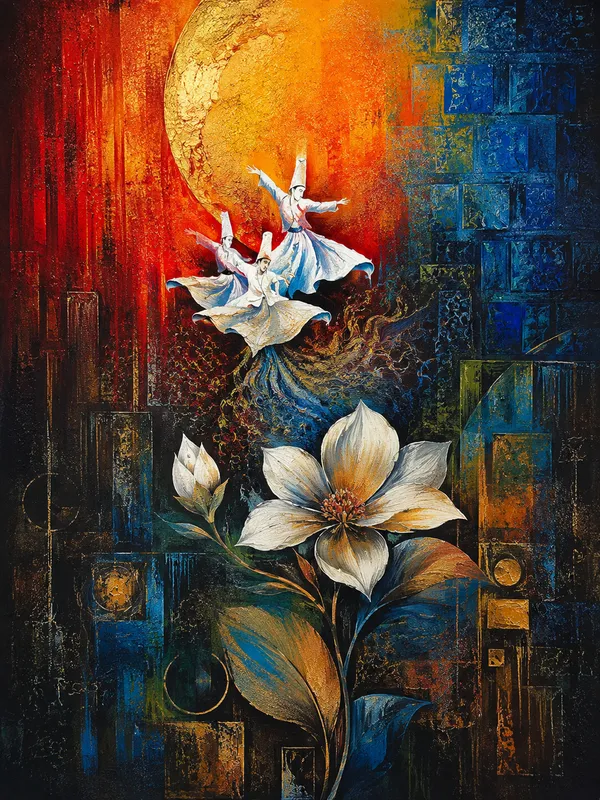 Abstract_Floral_Dancers_Artistic_Wall_Painting