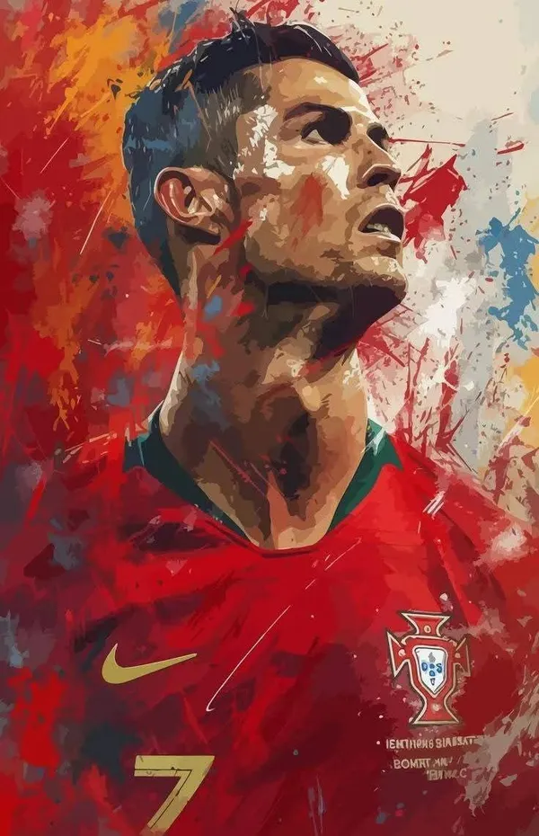 Football_Player_Portrait_Red_Wall_Art