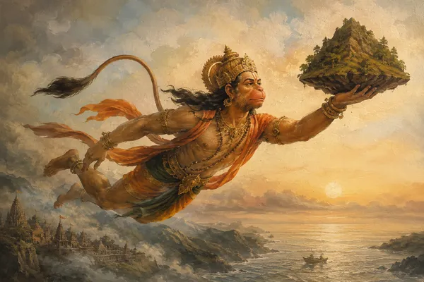 Hanuman_Carrying_Mountain_Mythological_Wall_Art