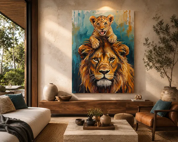 Lion_And_Cub_Wildlife_Wall_Art