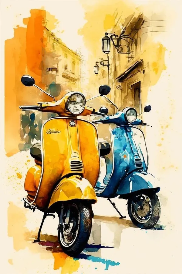Watercolor_Scooter_Illustration_Wall_Art