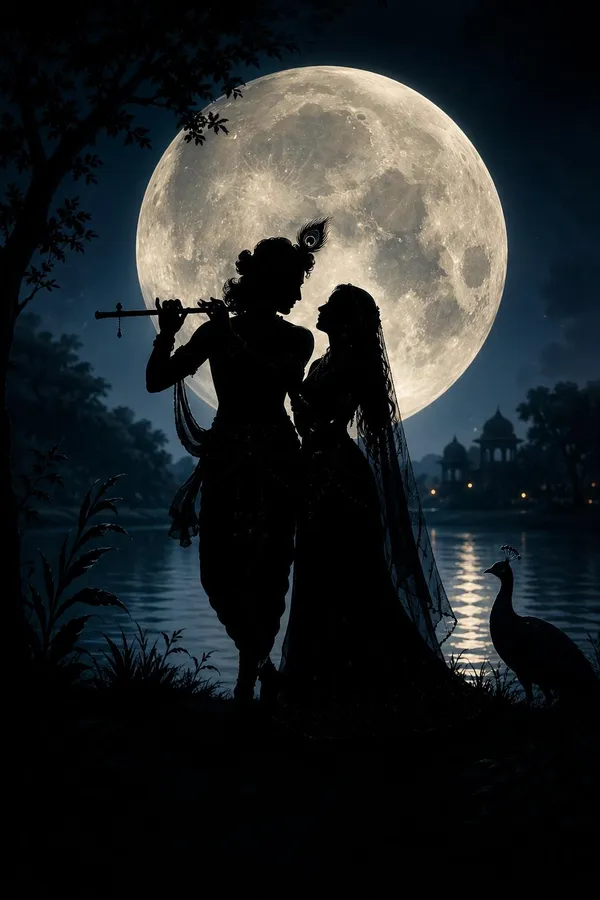 Moonlit_Krishna_Radha_Silhouette_Religious_Wall_Art
