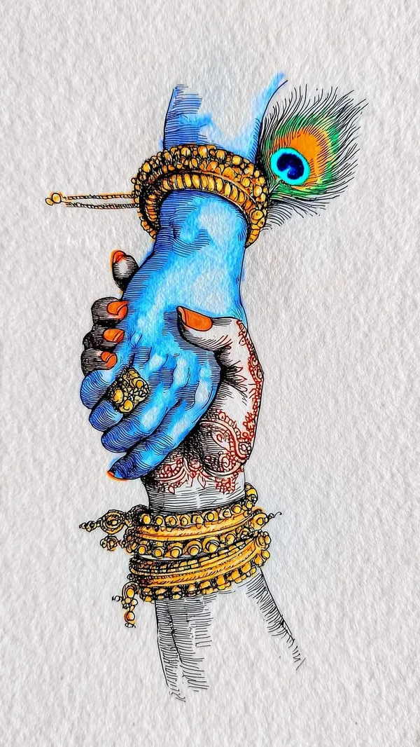 Blue_Krishna_Hand_Traditional_Religious_Wall_Art