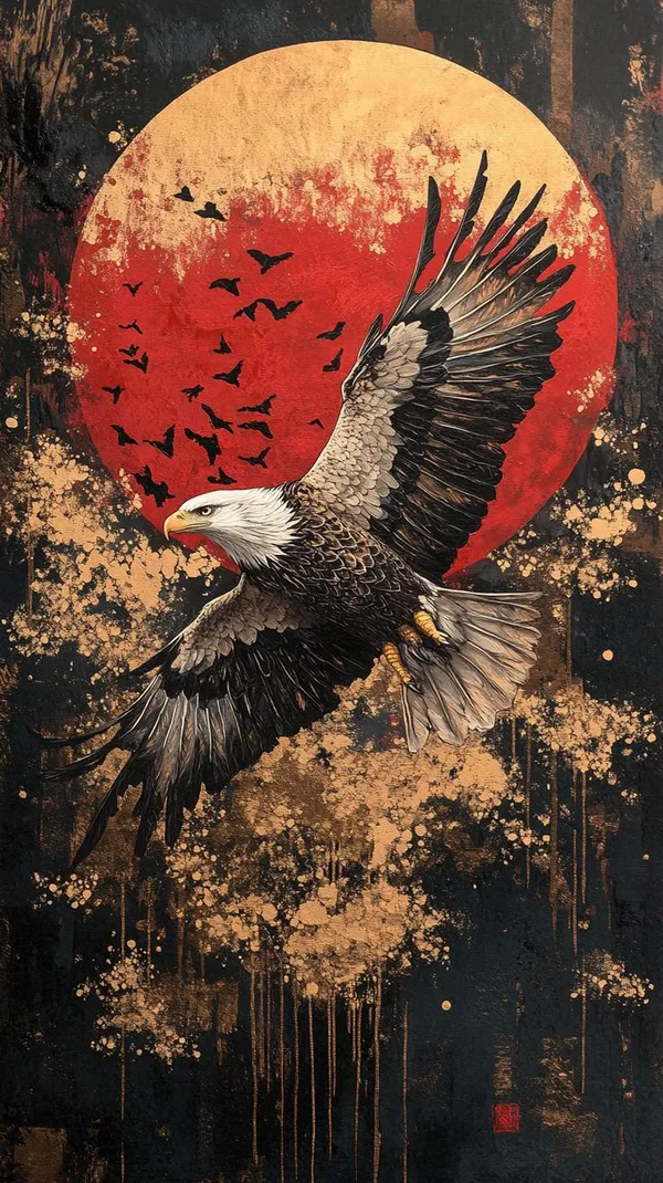 Wildlife_Eagle_Red_Sun_Wall_Art