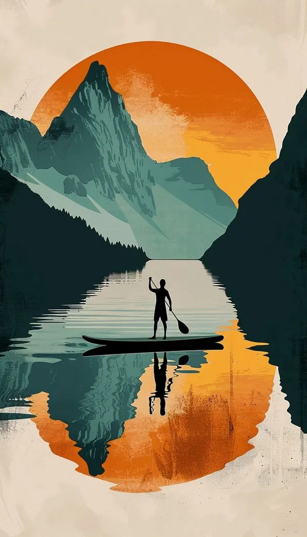 Mountain_Lake_Paddleboarder_Landscape_Wall_Art_Print