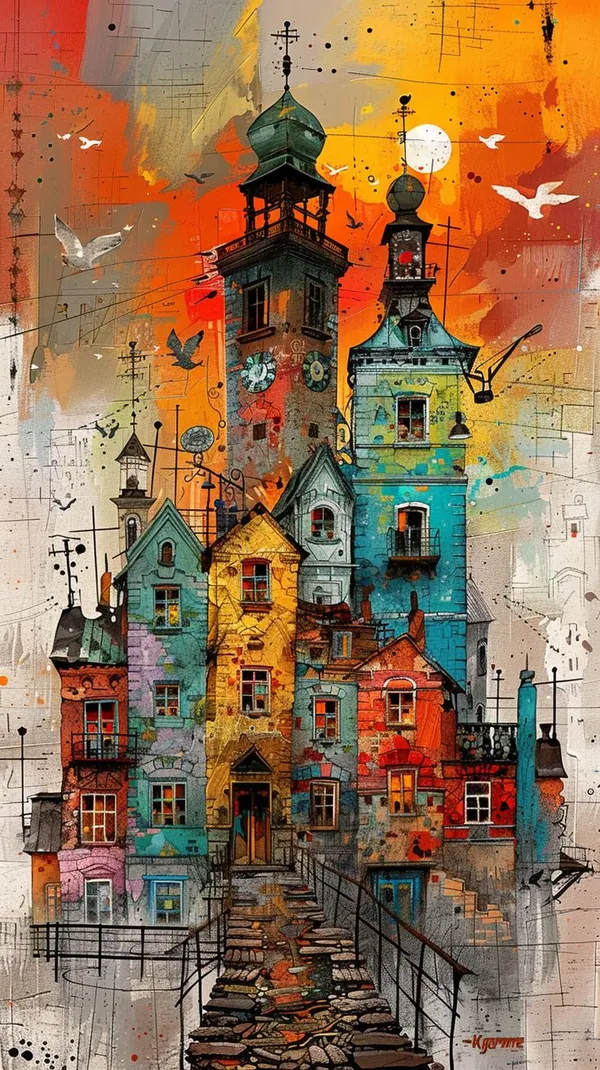 Abstract_Urban_Cityscape_Illustrated_Wall_Art_Print
