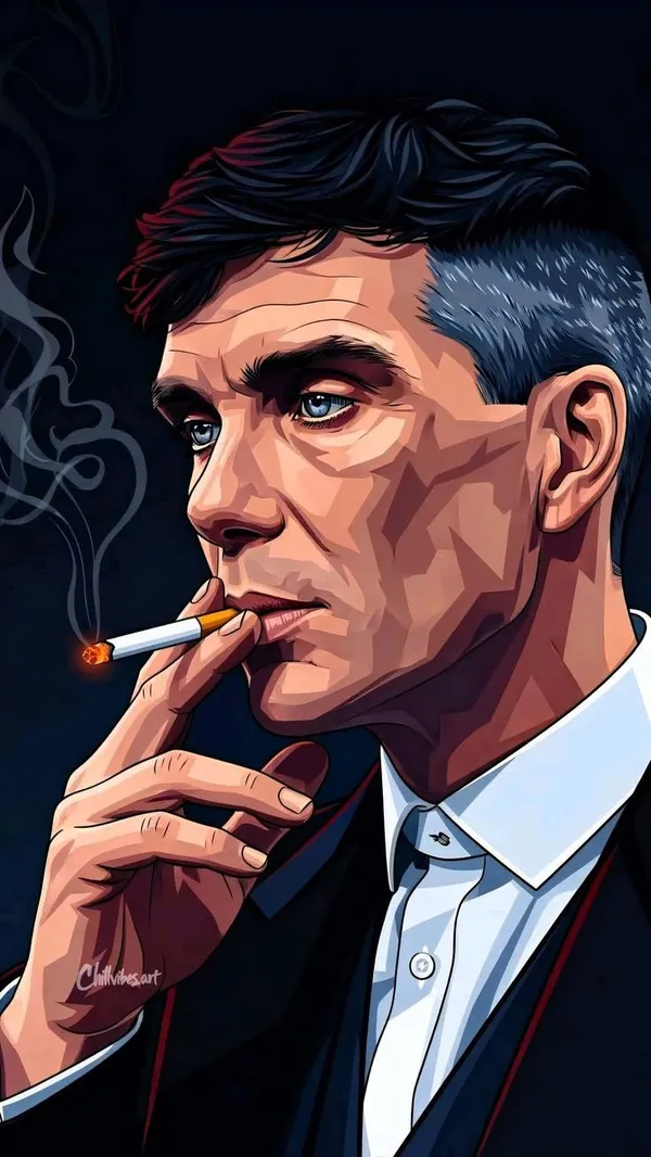 Illustrated_Portrait_Wall_Art_Featuring_A_Man_Smoking