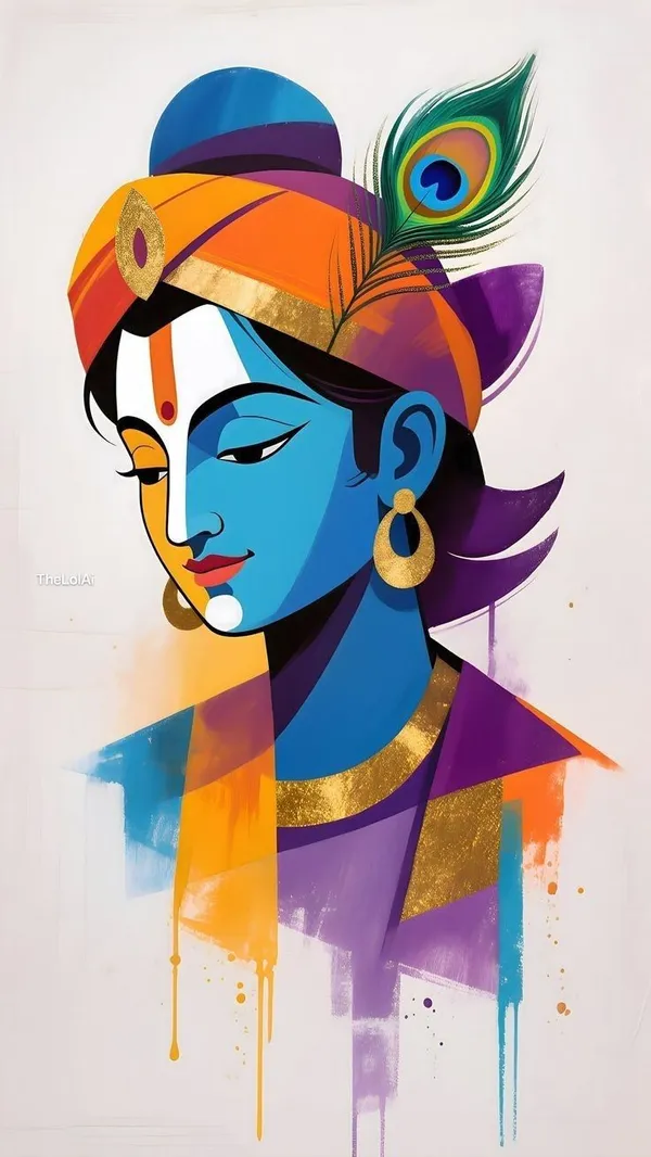 Multicolor_Abstract_Krishna_Portrait_Wall_Art
