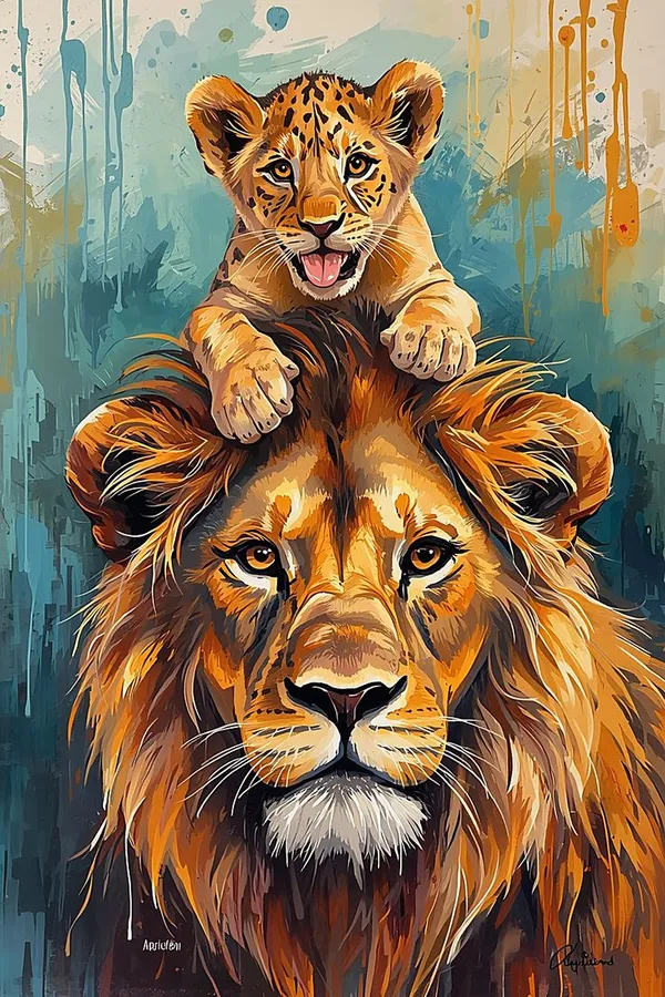 Lion_And_Cub_Wildlife_Wall_Art