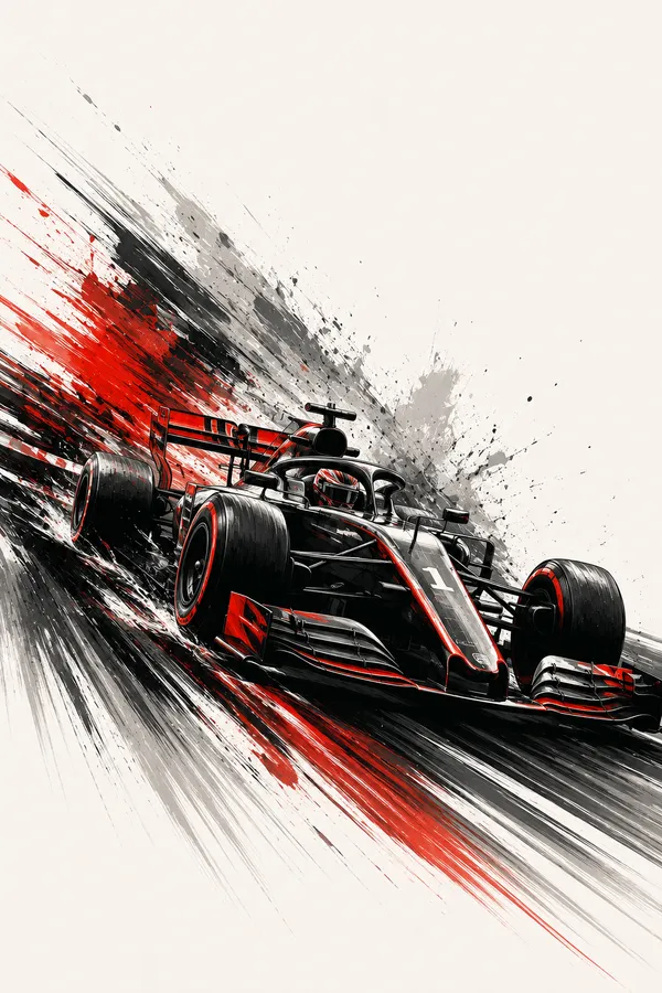 Red_Black_Racing_Car_Abstract_Wall_Art