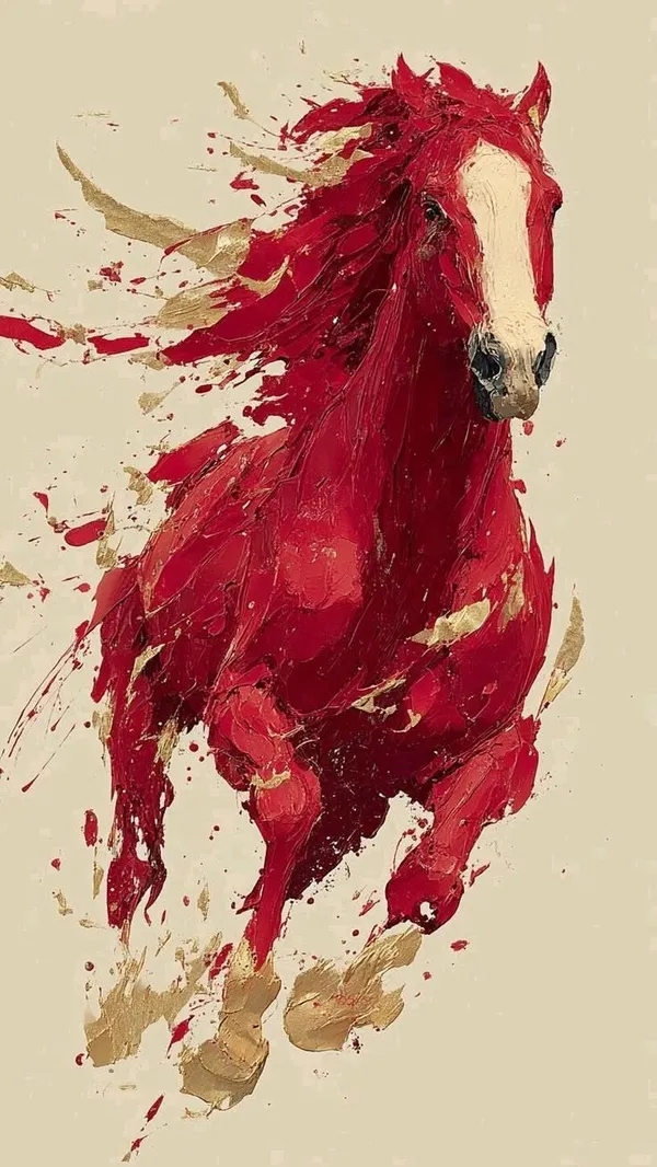 Red_Abstract_Horse_Wall_Art