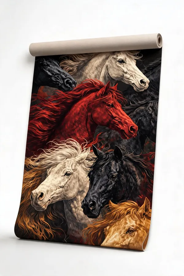 Multicolour_Galloping_Horse_Portrait_Wall_Art
