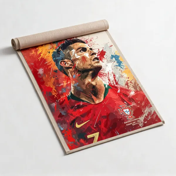 Football_Player_Portrait_Red_Wall_Art