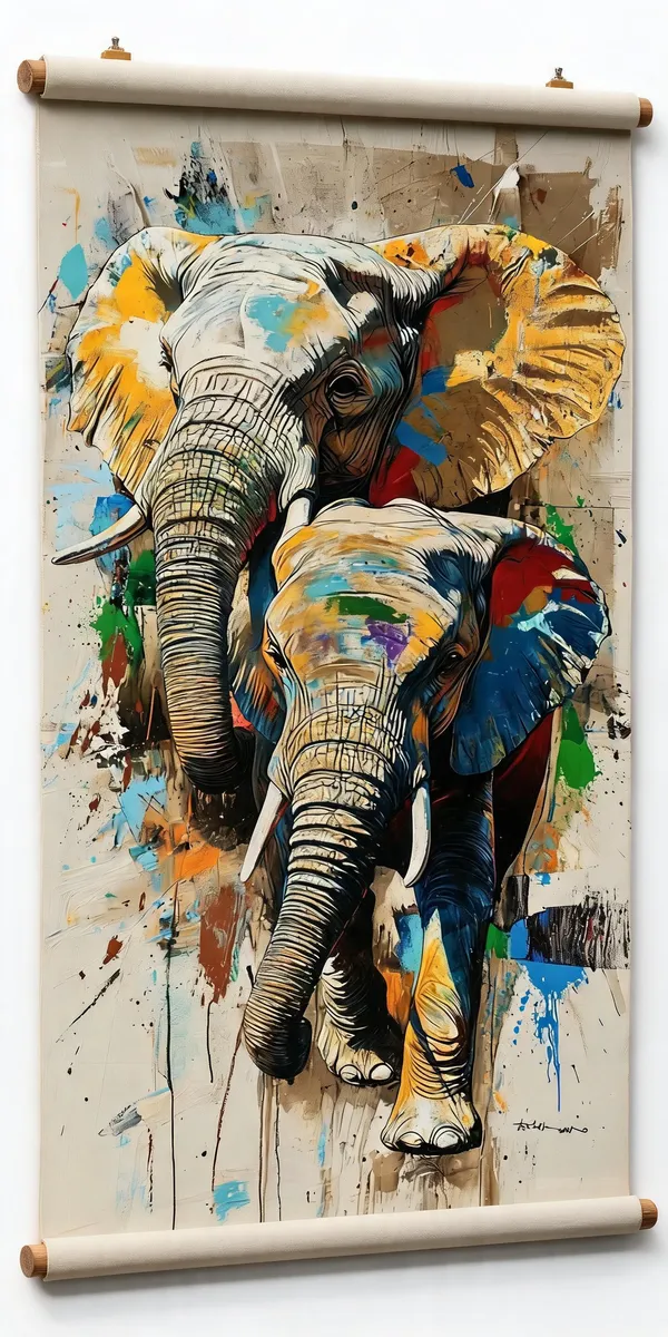 Abstract_Elephant_Pair_Wall_Art