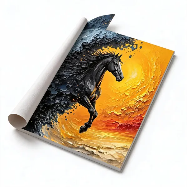 Abstract_Black_Horse_Textured_Wall_Art