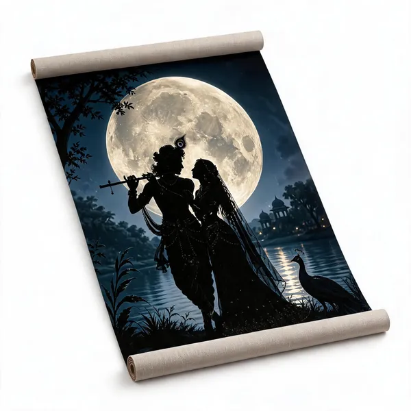 Moonlit_Krishna_Radha_Silhouette_Religious_Wall_Art