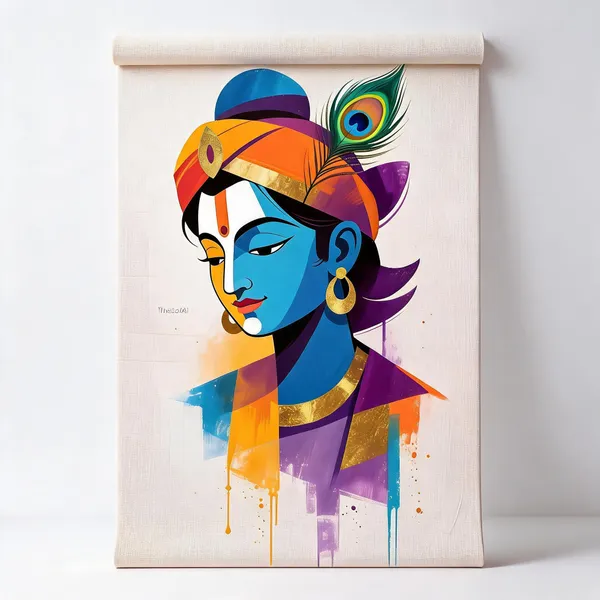 Multicolor_Abstract_Krishna_Portrait_Wall_Art