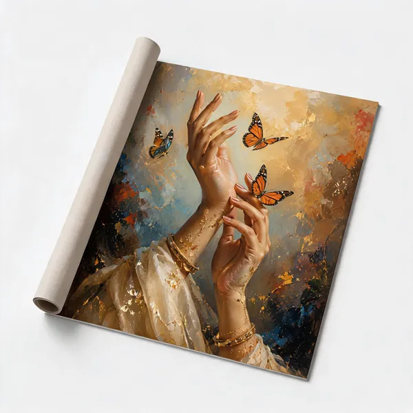 Textured_Figurative_Butterfly_Hand_Wall_Painting
