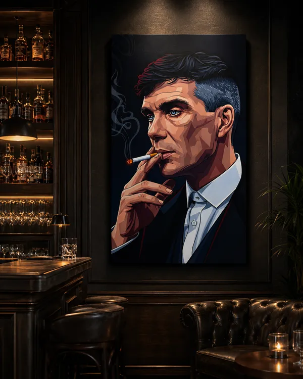 Illustrated_Portrait_Wall_Art_Featuring_A_Man_Smoking