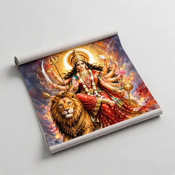 Durga_Devi_Lion_Religious_Wall_Art