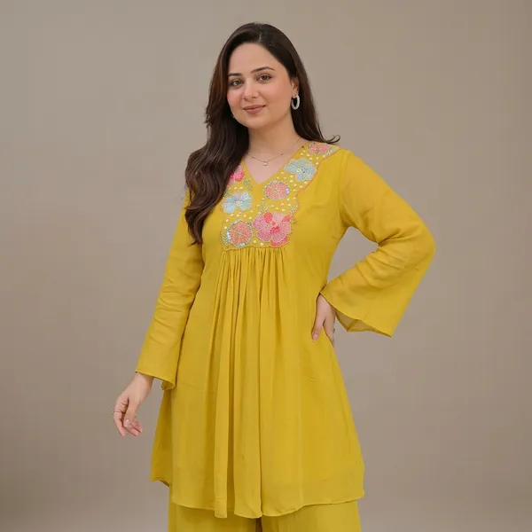 Yellow_Embroidered_Floral_Co-ord_Set__For_Women