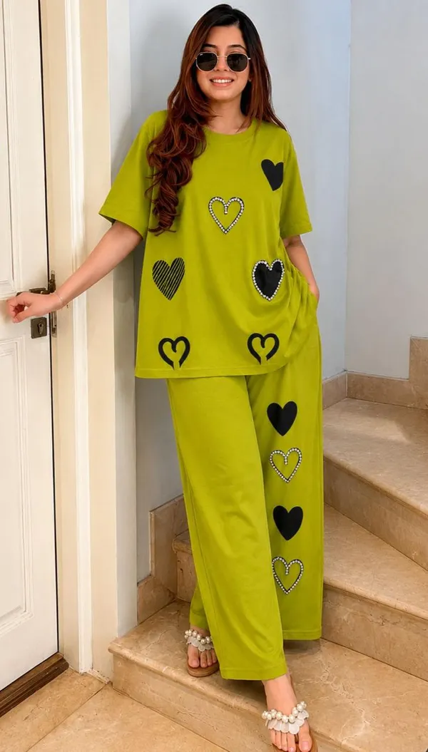 Lime_Green_Cotton_Heart_Print_Relaxed_Fit_Co-Ord_Set_For_Women