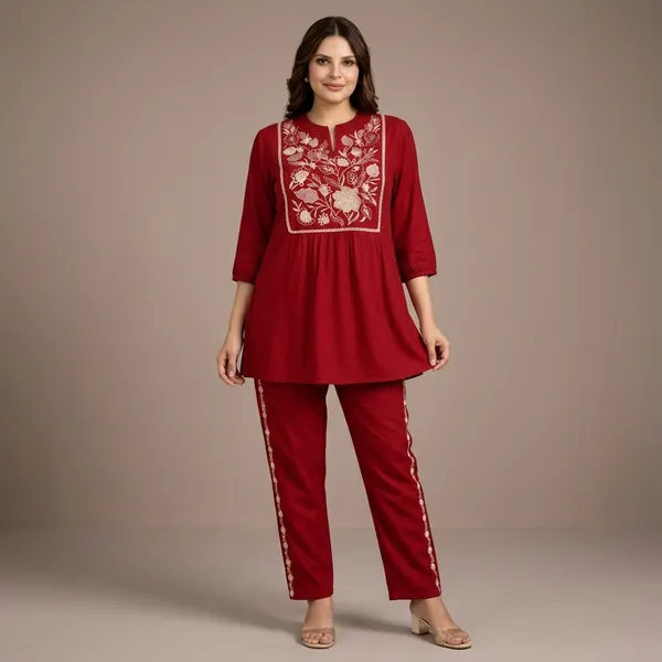 Red_Embroidered_Floral_Co-ord_Set_For_Women