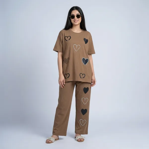 Brown_Cotton_Heart_Print_Relaxed_Fit_Co-Ord_Set_For_Women