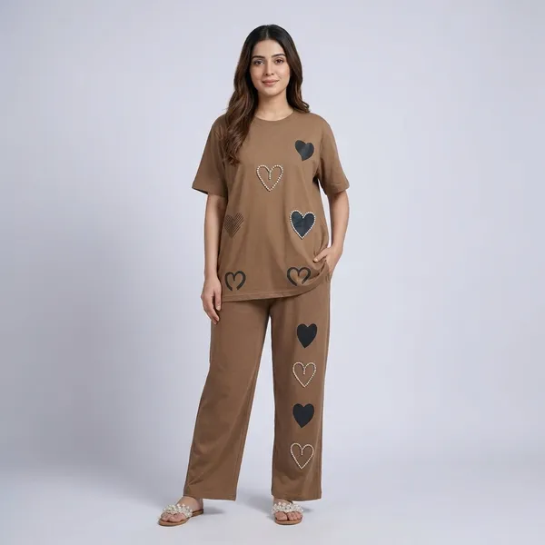 Brown_Cotton_Heart_Print_Relaxed_Fit_Co-Ord_Set_For_Women