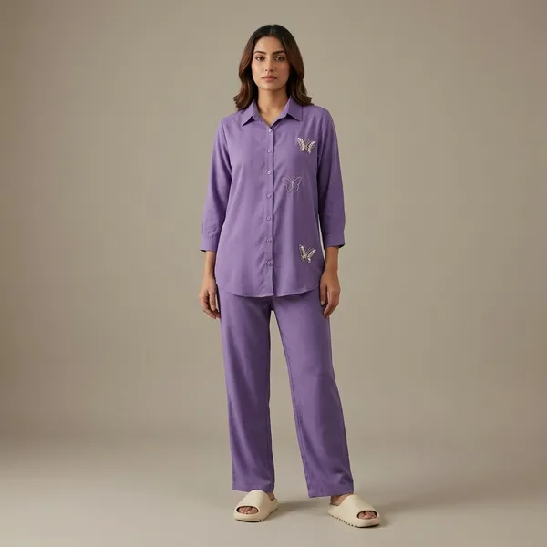 Purple_Korean_Pearl_Butterfly_Shirt_And_Pant_Lounge_Set_For_Women
