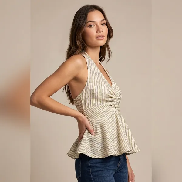 Cream_&_Light_Green_Cotton_Top_&_Tunic_For_Women