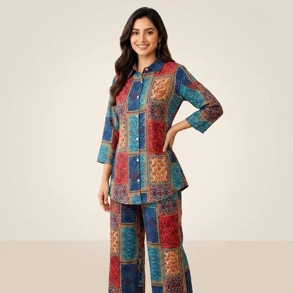 Multicolor_Cotton_Co-Ord_Set_For_Women