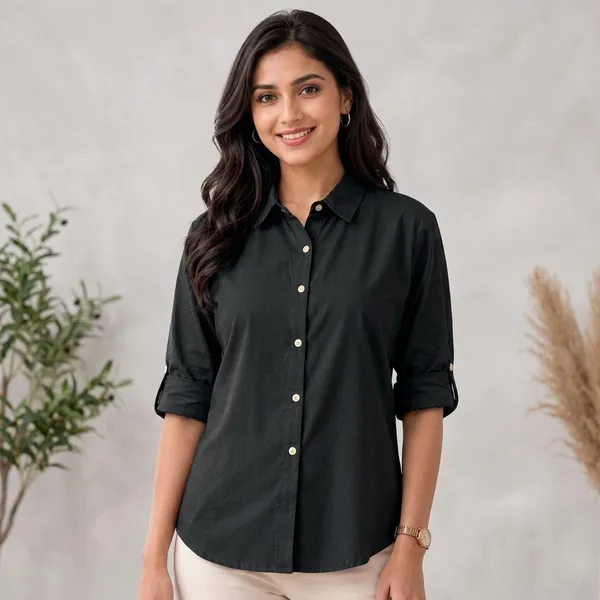 Black_Cotton_Casual_Shirt_For_Women