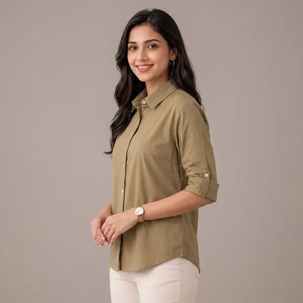Beige_Cotton_Casual_Shirt_For_Women