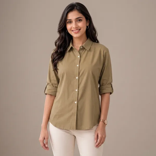 Beige_Cotton_Casual_Shirt_For_Women
