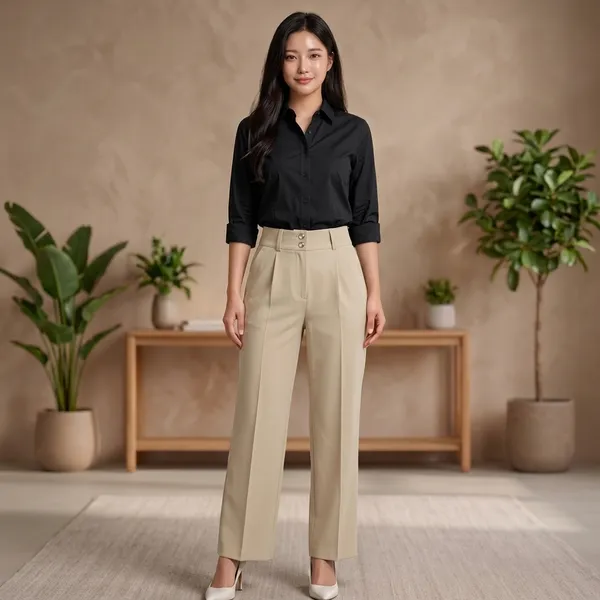 Cream_Rayon_Straight-Fit_Trouser_For_Women