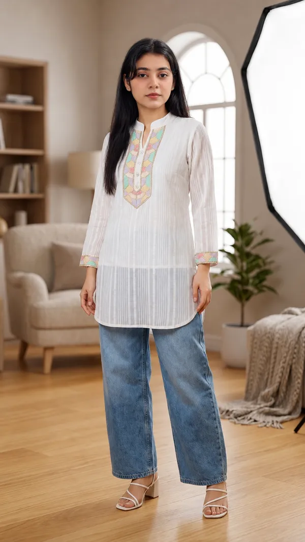 White_Georgette_Kurta_For_Women