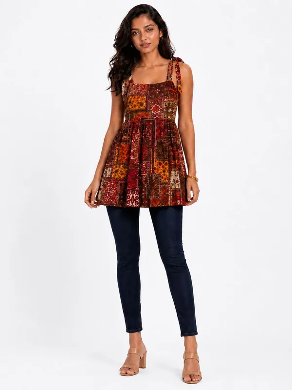 Multicolor_Cotton_Spaghetti_Strap_Top_For_Women