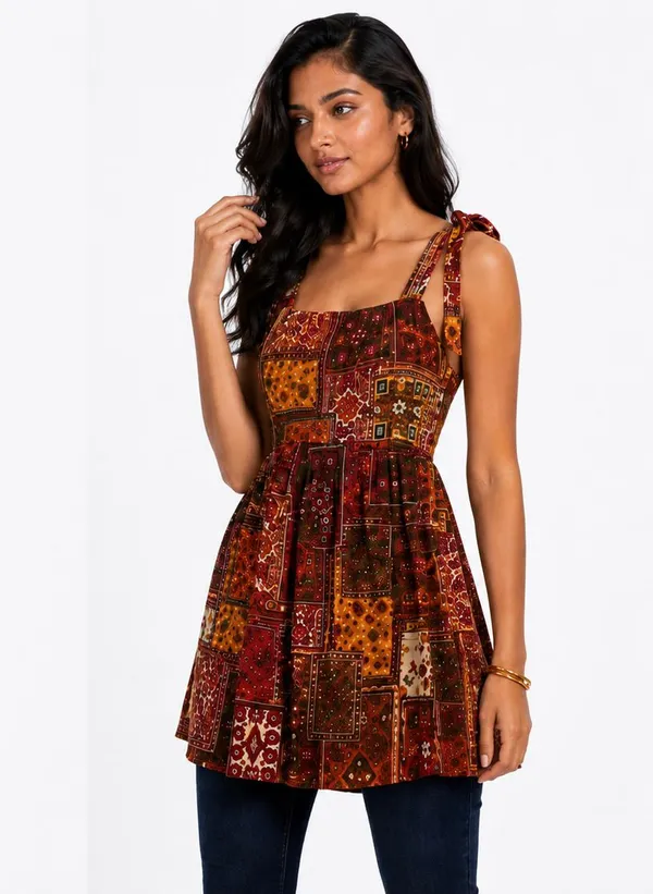 Multicolor_Cotton_Spaghetti_Strap_Top_For_Women