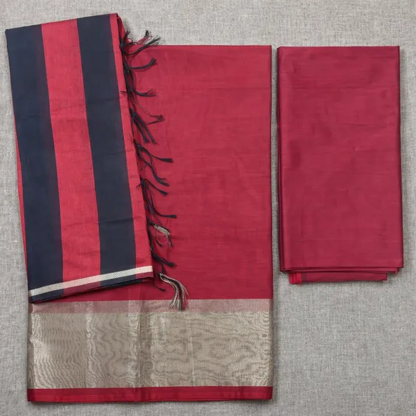 Maroon_Red_Cotton_Chanderi_Unstitched_Kurta_Set_For_Women