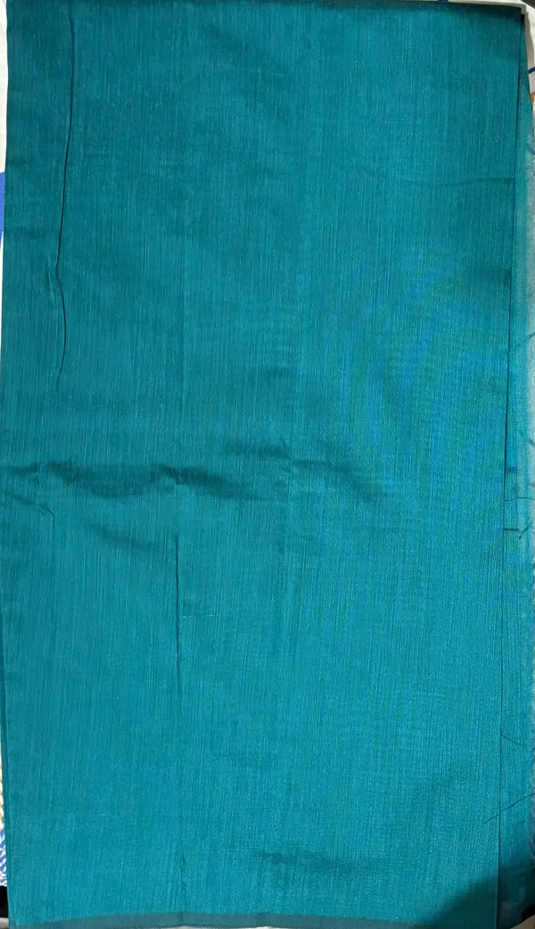 Peacock_Blue_Cotton_Chanderi_Unstitched_Kurta_Set_For_Women