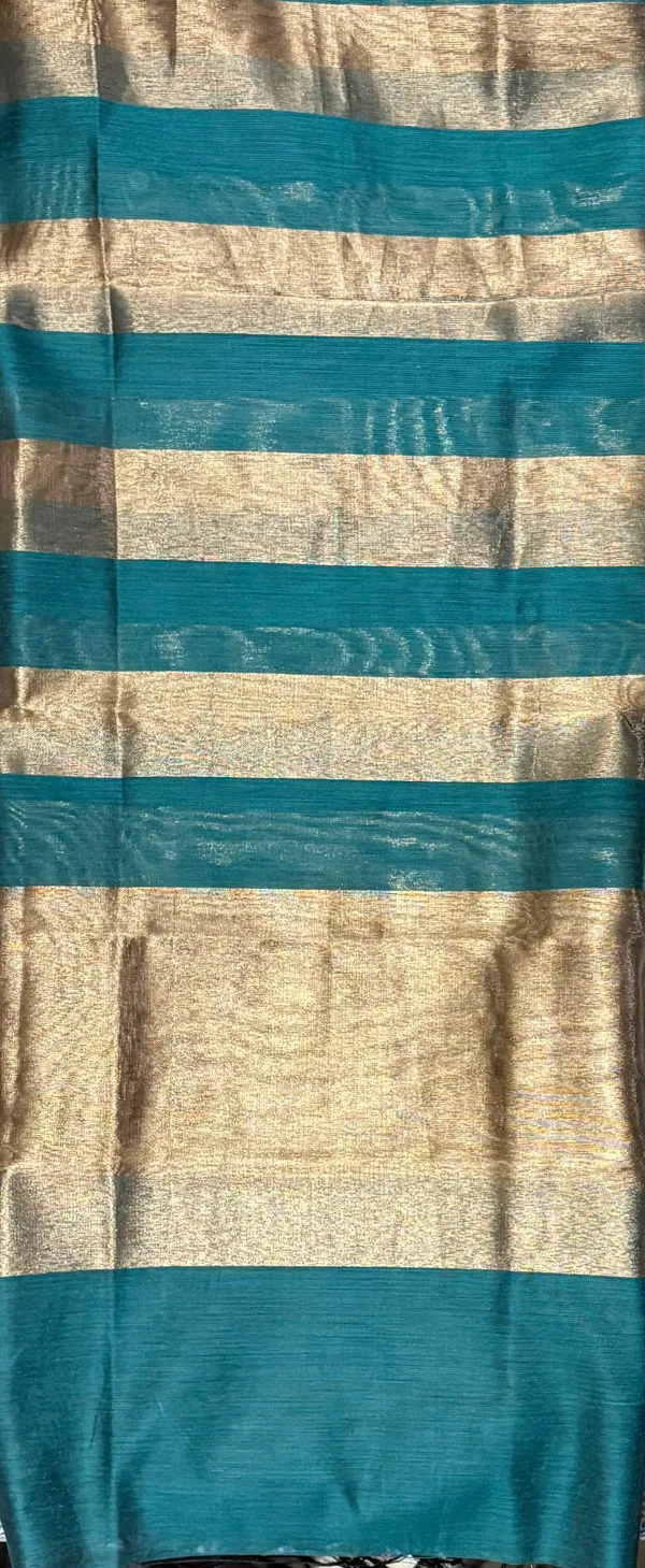 Peacock_Blue_Cotton_Chanderi_Unstitched_Kurta_Set_For_Women