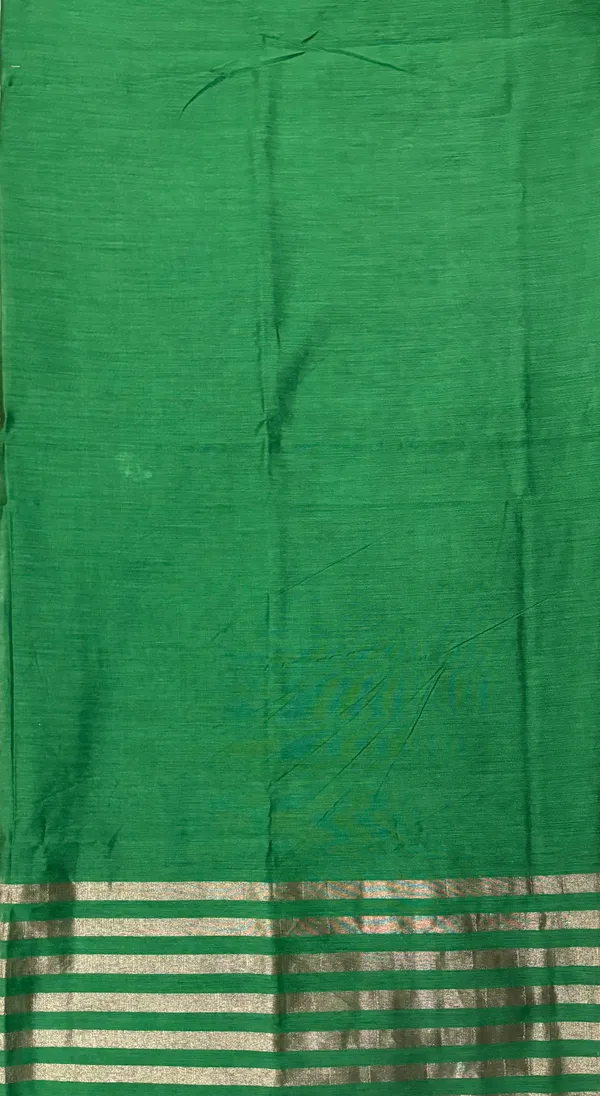 Bottle_Green_Cotton_Chanderi_Unstitched_Kurta_Set_For_Women